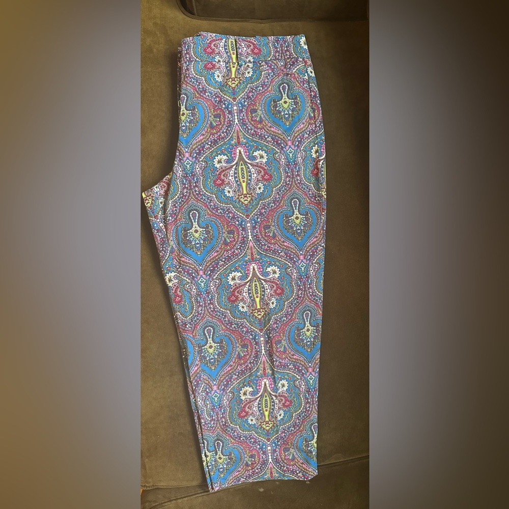 Talbots The Perfect Crop Curvy Multi Color Summer… - image 1